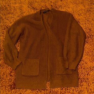 Cozy Brown Knit Cardigan